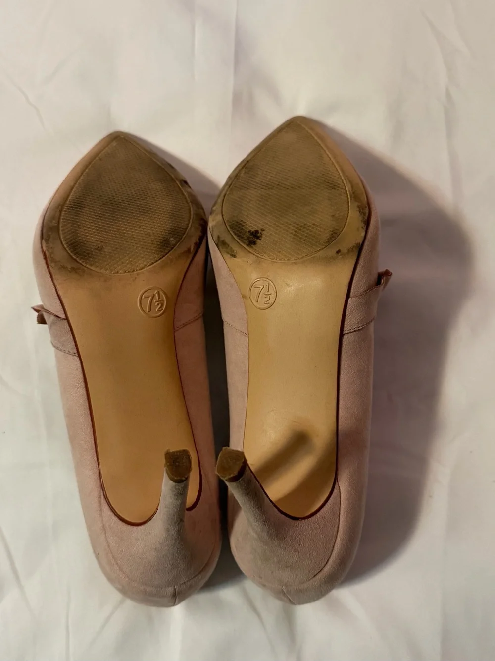 a new day Blush Pink Pointed Toe Ruffle Pumps